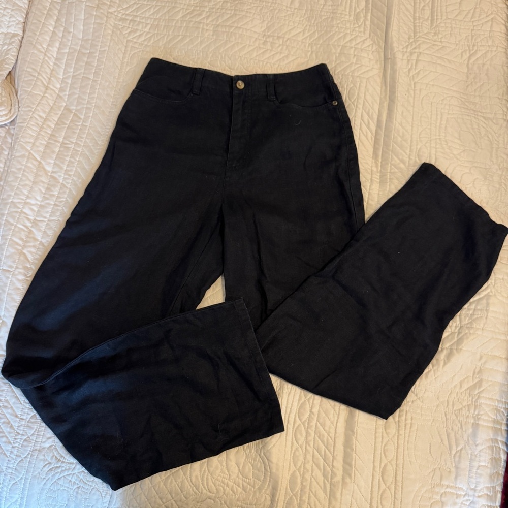 Vintage Eddie Bauer Black Linen Pants